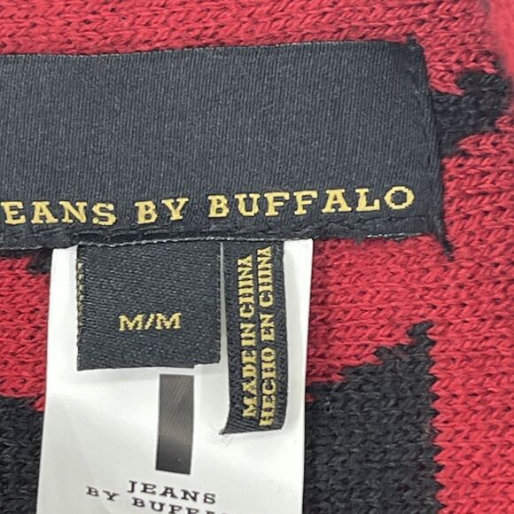 Jeans By Buffalo Cardigan Medium Red Aztec Southwest Open Front Waterfall - Picture 3 of 4